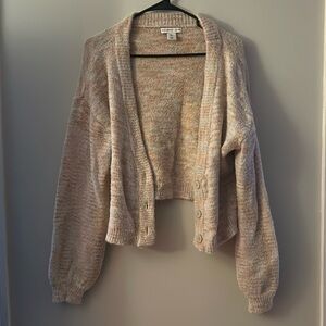 Sincerely Jules Large Pink Drop Shoulder Knit Button Up Cardigan Light weight
